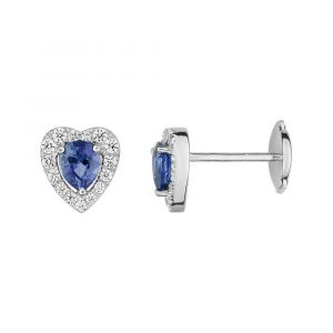 Boucles d'oreilles Saphir Diamant