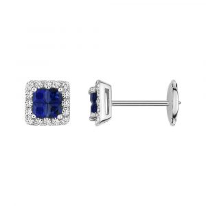 Boucles d'oreilles Saphir Diamant