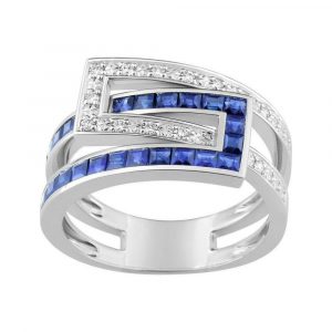Bague Saphir. Diamant