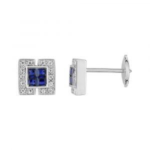 Boucles d'oreilles Saphir Diamant
