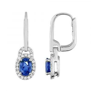 Boucles d'oreilles dorm Saphir Diamant