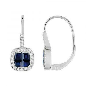 Boucles d'oreilles dorm Saphir Diamant
