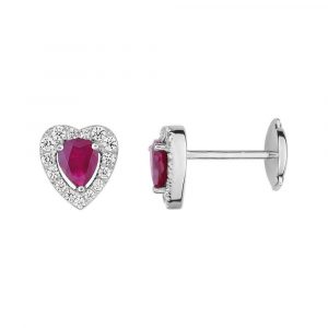 Boucles d'oreilles Rubis Diamant